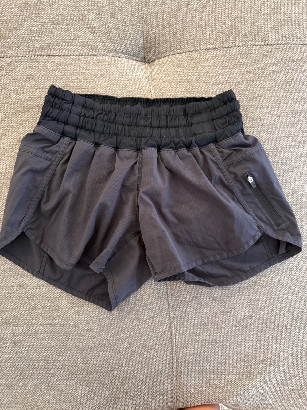 lululemon athletica Black Athletic Shorts with Smocked Waist